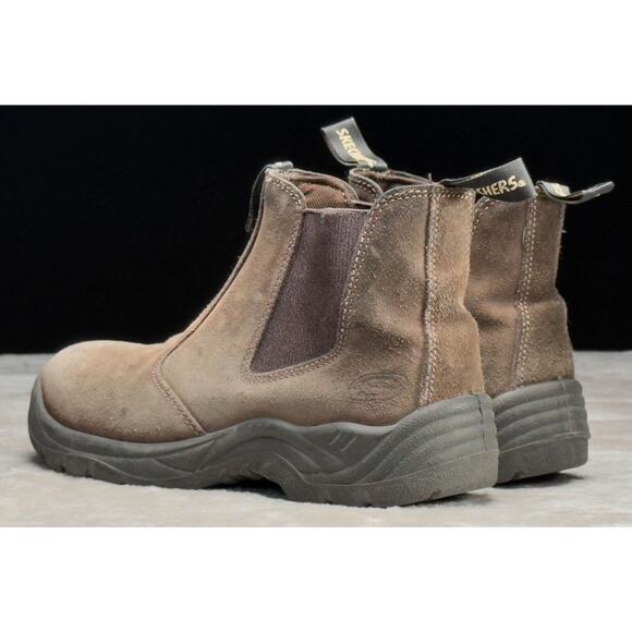 Skechers Work Tapter ST Brown Suede Chelsea Boots Mens Size 7.5 - Picture 10 of 16